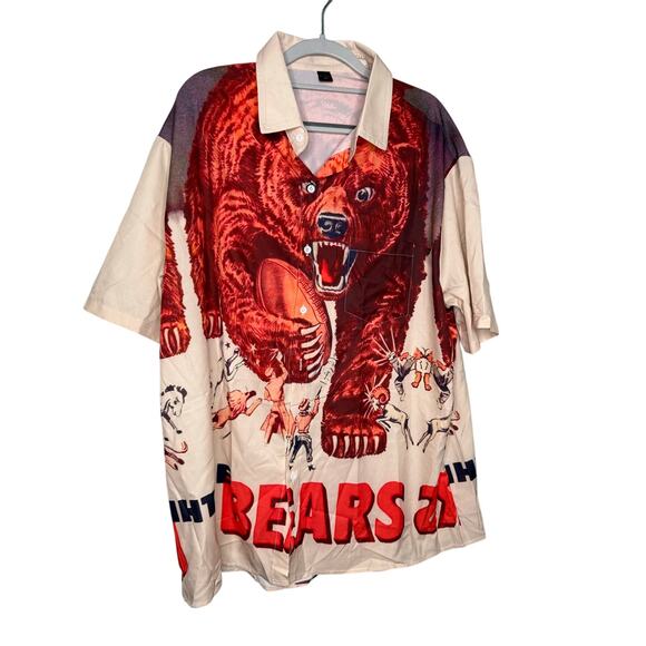 Unbranded Other - NWT Novelty Bears button up polo top large print graphic top